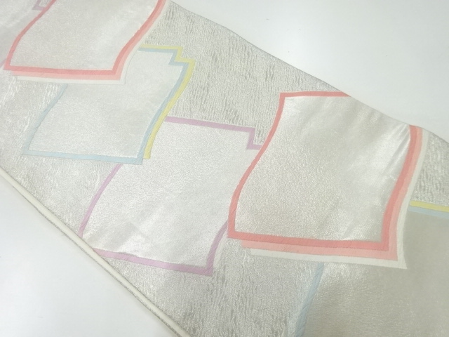 JAPANESE KIMONO / VINTAGE FUKURO OBI / SILK / WOVEN ROOF TILES